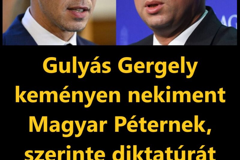 Gulyás Gergely keményen nekiment Magyar Péternek, szerinte diktatúrát épít a miniszterelnök