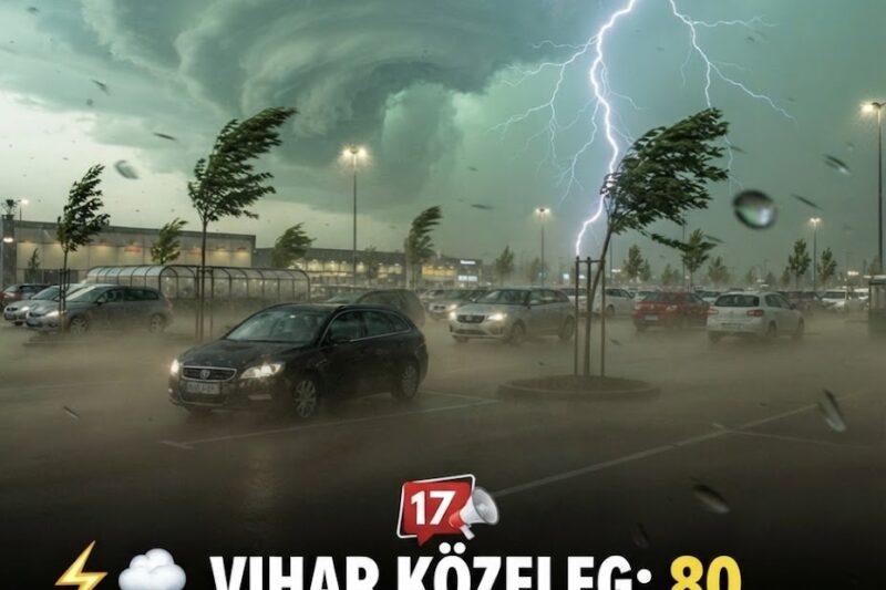 🌩️ VIHAR KÖZELEG: 80 KM/H-S SZÉL IS ÉRKEZHET – 17 MEGYE KAPOTT RIASZTÁST
