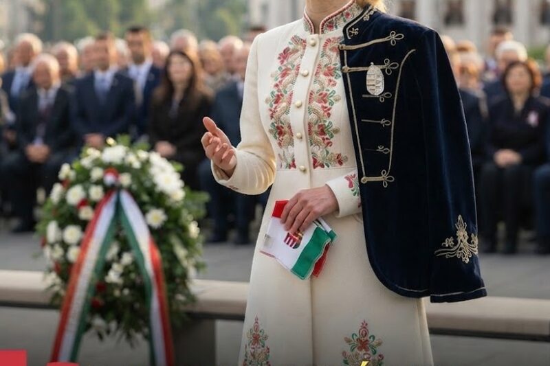 ✨ Forsthoffer Ágnes ismét eleganciával tűnt ki: ikonikus ruhában jelent meg a trianoni megemlékezésen